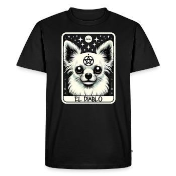 Tarot Card The Devil XV, Tarot Card Chihuahua - Men's Premium Organic T-Shirt - black - Front - Nico (187cm)