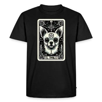 Tarot Card The Devil XV, Tarot Card Chihuahua - Men's Premium Organic T-Shirt - black - Front - Nico (187cm)