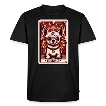 Tarot Card The Devil XV, Tarot Card Chihuahua - Men's Premium Organic T-Shirt - black - Front - Nico (187cm)