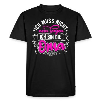 Grand-mère, grand-mère, je n’ai pas à dire non - T-shirt Premium bio Homme - noir - Devant - Nico (187cm)