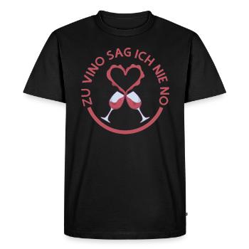 Wine drinkers, I'll never say no to vino, wine - Men's Premium Organic T-Shirt - black - Front - Nico (187cm)