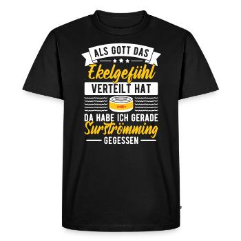 Surströmming Saying Funny, Disgusting - Men's Premium Organic T-Shirt - black - Front - Nico (187cm)