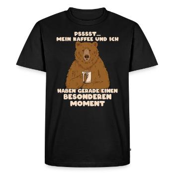 Café et ours, buveur de café, amateurs de café - T-shirt Premium bio Homme - noir - Devant - Nico (187cm)