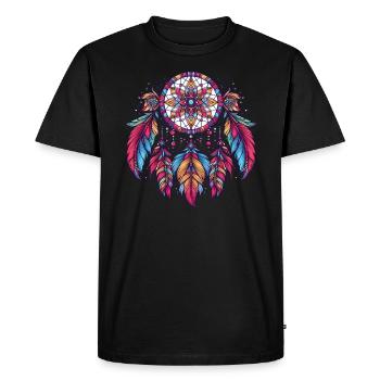 Native American Native Dreamcatcher - Men's Premium Organic T-Shirt - black - Front - Nico (187cm)