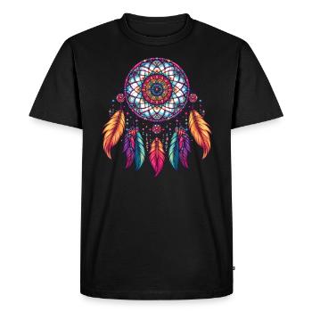 Native American Native Dreamcatcher - Men's Premium Organic T-Shirt - black - Front - Nico (187cm)