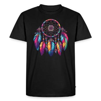 Attrape-rêves amérindien - T-shirt Premium bio Homme - noir - Devant - Nico (187cm)
