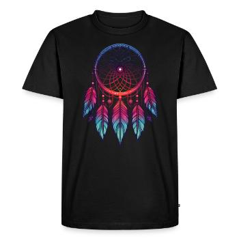 Native American Native Dreamcatcher - Men's Premium Organic T-Shirt - black - Front - Nico (187cm)