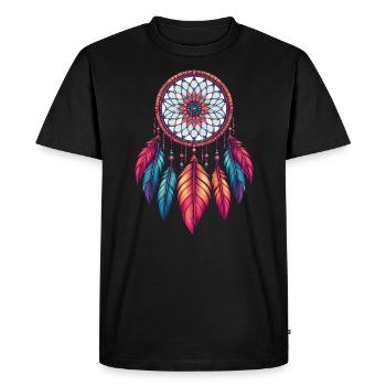 Amerikanische Ureinwohner Indigener Traumfänger - Männer Premium Bio T-Shirt - Schwarz - Vorne - Nico (187cm)