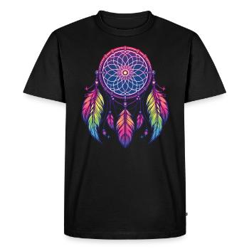 Native American Native Dreamcatcher - Men's Premium Organic T-Shirt - black - Front - Nico (187cm)