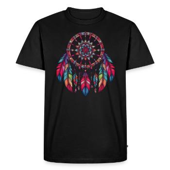 Native American Native Dreamcatcher - Men's Premium Organic T-Shirt - black - Front - Nico (187cm)