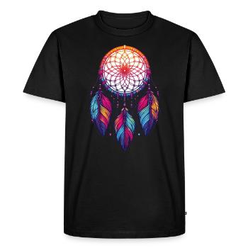 Native American Native Dreamcatcher - Men's Premium Organic T-Shirt - black - Front - Nico (187cm)