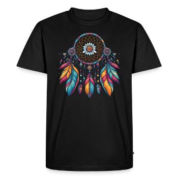 Native American Native Dreamcatcher - Men's Premium Organic T-Shirt - black - Front - Nico (187cm)
