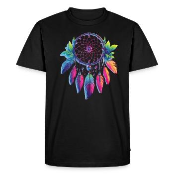 Native American Native Dreamcatcher - Men's Premium Organic T-Shirt - black - Front - Nico (187cm)