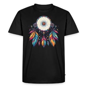 Native American Native Dreamcatcher - Men's Premium Organic T-Shirt - black - Front - Nico (187cm)