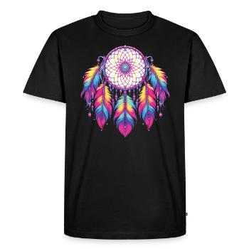 Native American Native Dreamcatcher - Men's Premium Organic T-Shirt - black - Front - Nico (187cm)