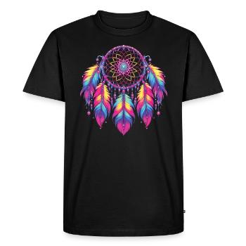 Native American Native Dreamcatcher - Men's Premium Organic T-Shirt - black - Front - Nico (187cm)