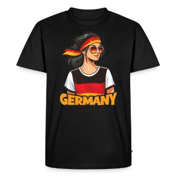 Allemagne Drapeau Femme Bandeau Allemagne - T-shirt Premium bio Homme - noir - Devant - Nico (187cm)