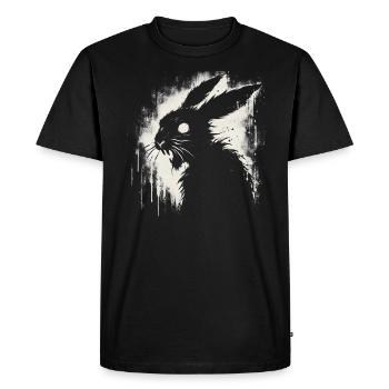 Lapin gothique effrayant, Lapin d’horreur, Lapin bizarre - T-shirt Premium bio Homme - noir - Devant - Nico (187cm)