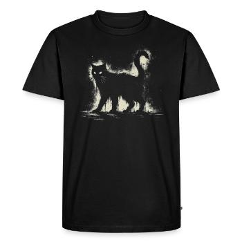 Creepy Goth Cat, Horror Cat, Weirdcore Cat - Men's Premium Organic T-Shirt - black - Front - Nico (187cm)