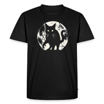 Creepy Goth Cat, Horror Cat, Weirdcore Cat - Men's Premium Organic T-Shirt - black - Front - Nico (187cm)
