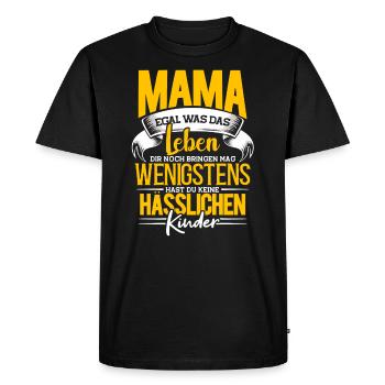 Mama Spruch Von Kindern, Lustiger Mutti Spruch - Männer Premium Bio T-Shirt - Schwarz - Vorne - Nico (187cm)