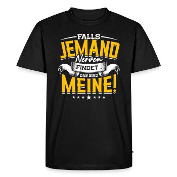 Sarcasm, in case someone finds nerves, sarcastic - Men's Premium Organic T-Shirt - black - Front - Nico (187cm)