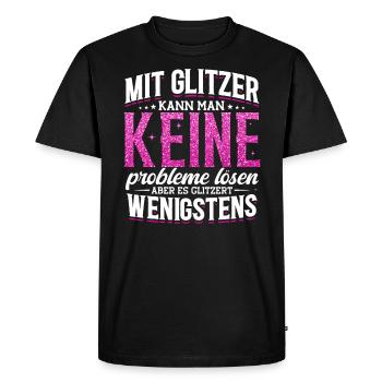 Sarcasme, paillettes et problèmes Dicton sarcastique - T-shirt Premium bio Homme - noir - Devant - Nico (187cm)