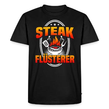 Grilling Steak Timer, Funny BBQ Grill Saying - Men's Premium Organic T-Shirt - black - Front - Nico (187cm)