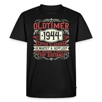 Né en 1944, né en 1944, né en 1944 - T-shirt Premium bio Homme - noir - Devant - Nico (187cm)