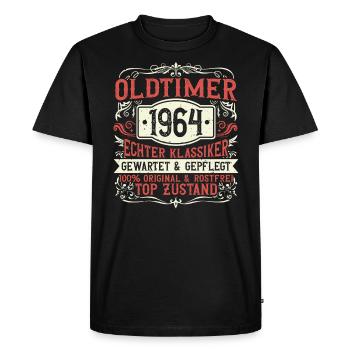 Né en 1964, né en 1964, né en 1964 - T-shirt Premium bio Homme - noir - Devant - Nico (187cm)