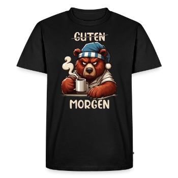 du matin, mauvais ours, bonjour - T-shirt Premium bio Homme - noir - Devant - Nico (187cm)