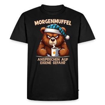 Approchez les grognements du matin à vos risques et périls - T-shirt Premium bio Homme - noir - Devant - Nico (187cm)