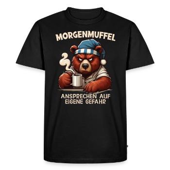 Approchez les grognements du matin à vos risques et périls - T-shirt Premium bio Homme - noir - Devant - Nico (187cm)
