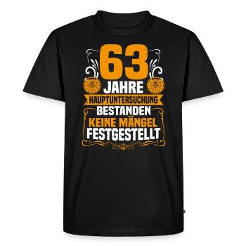 63 ans d’inspection générale 63e anniversaire - T-shirt Premium bio Homme - noir - Devant - Nico (187cm)