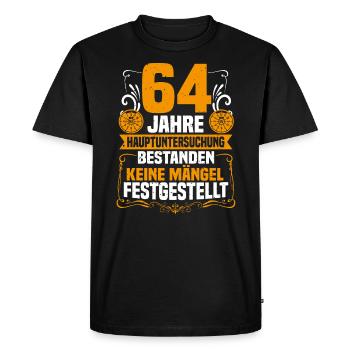 64 ans d’inspection générale 64e anniversaire - T-shirt Premium bio Homme - noir - Devant - Nico (187cm)