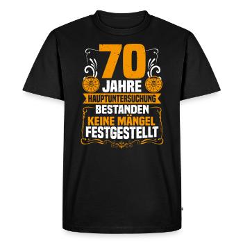 70e anniversaire de l’inspection principale 70e anniversaire - T-shirt Premium bio Homme - noir - Devant - Nico (187cm)