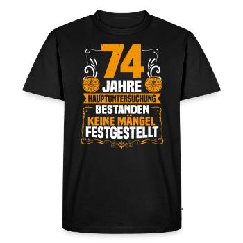 74 ans de l’inspection principale 74e anniversaire - T-shirt Premium bio Homme - noir - Devant - Nico (187cm)