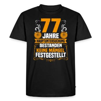 77 ans d’inspection générale 77e anniversaire - T-shirt Premium bio Homme - noir - Devant - Nico (187cm)