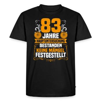 83 ans d’inspection générale 83e anniversaire - T-shirt Premium bio Homme - noir - Devant - Nico (187cm)