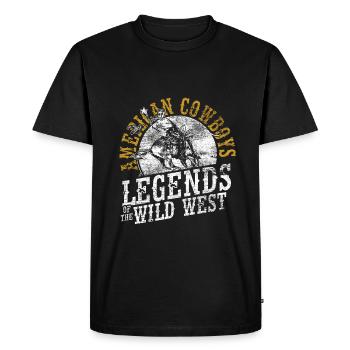Amerikanischer Cowboy - Männer Premium Bio T-Shirt - Schwarz - Vorne - Nico (187cm)