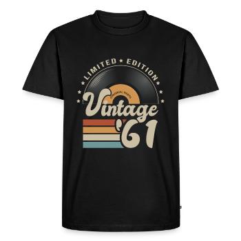 61 Years Vintage 1961 Birthday Gift 61 Years - Men's Premium Organic T-Shirt - black - Front - Nico (187cm)