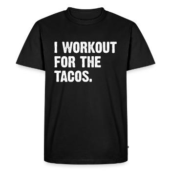 Je m’entraîne pour les tacos - T-shirt Premium bio Homme - noir - Devant - Nico (187cm)