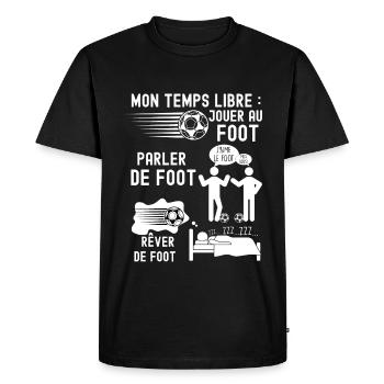 Foot Idée Cadeau Homme et Enfant - T-shirt Premium bio Homme - noir - Devant - Nico (187cm)