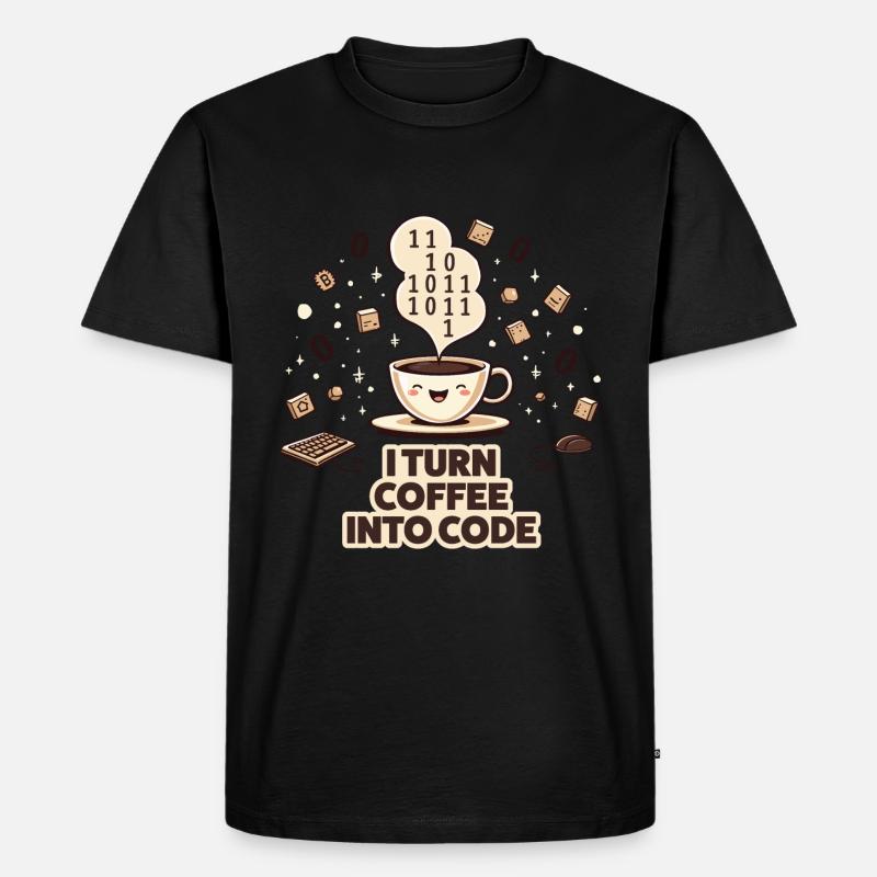 Coffee to Code: Programmer-Style - Men's Premium Organic T-Shirt - black