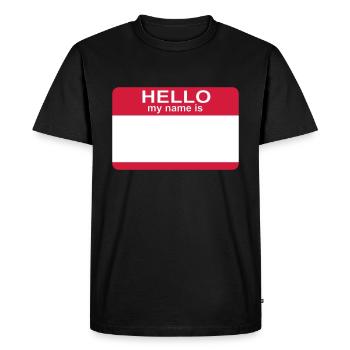 bonjour mon nom est - T-shirt Premium bio Homme - noir - Devant - Nico (187cm)