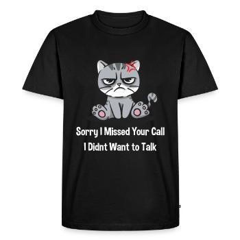 Désolé, j’ai manqué votre appel, wol - T-shirt Premium bio Homme - noir - Devant - Nico (187cm)