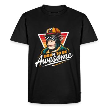 Chimpanzé cool né pour être génial - T-shirt Premium bio Homme - noir - Devant - Nico (187cm)