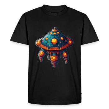 Soucoupe volante de vaisseau spatial imaginative - T-shirt Premium bio Homme - noir - Devant - Nico (187cm)
