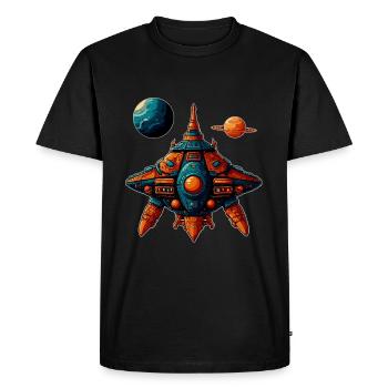 Soucoupe volante de vaisseau spatial imaginative - T-shirt Premium bio Homme - noir - Devant - Nico (187cm)