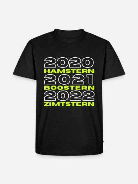 2020 Hamstern 2021 Boostern 2022 - Männer Premium Bio T-Shirt - Schwarz